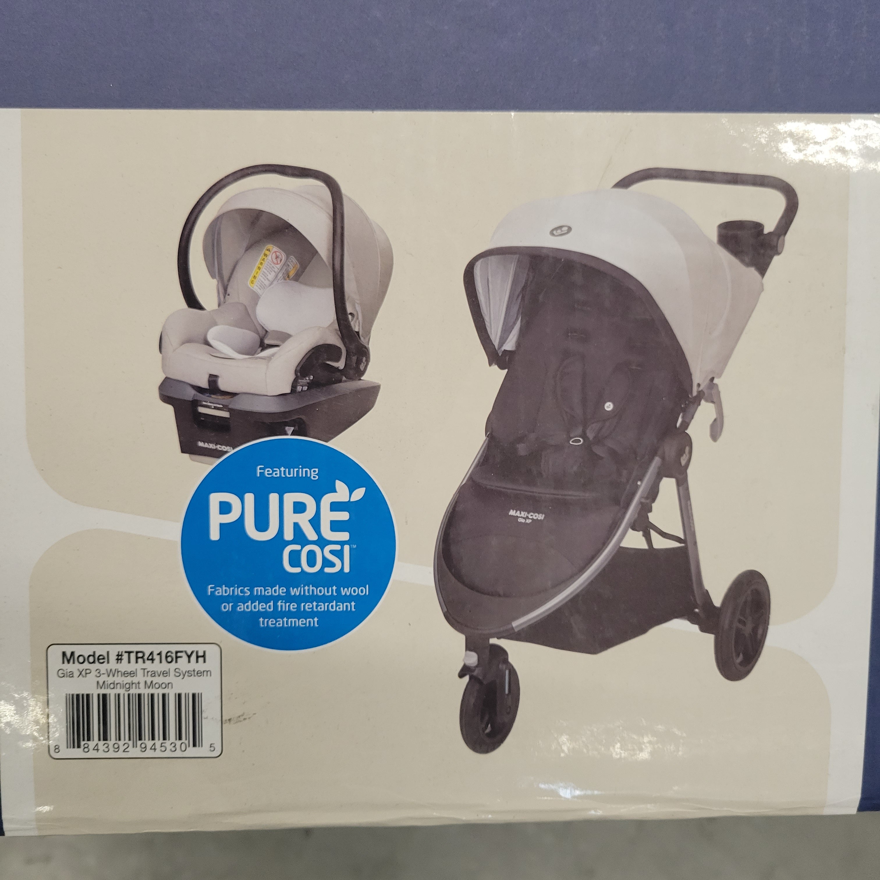 Maxi Cosi Gia 3-Wheel Travel System with Mico XP Infant Car Seat, Midnight Moon (8053123875054)